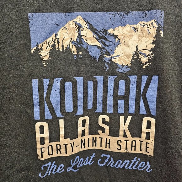 ACE Kodiak Alaska Forty Ninth State The Last Frontier T Tee Shirt Black GILDAN - Picture 2 of 13